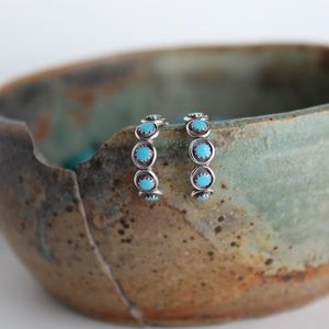 Vintage Turquoise Hoops